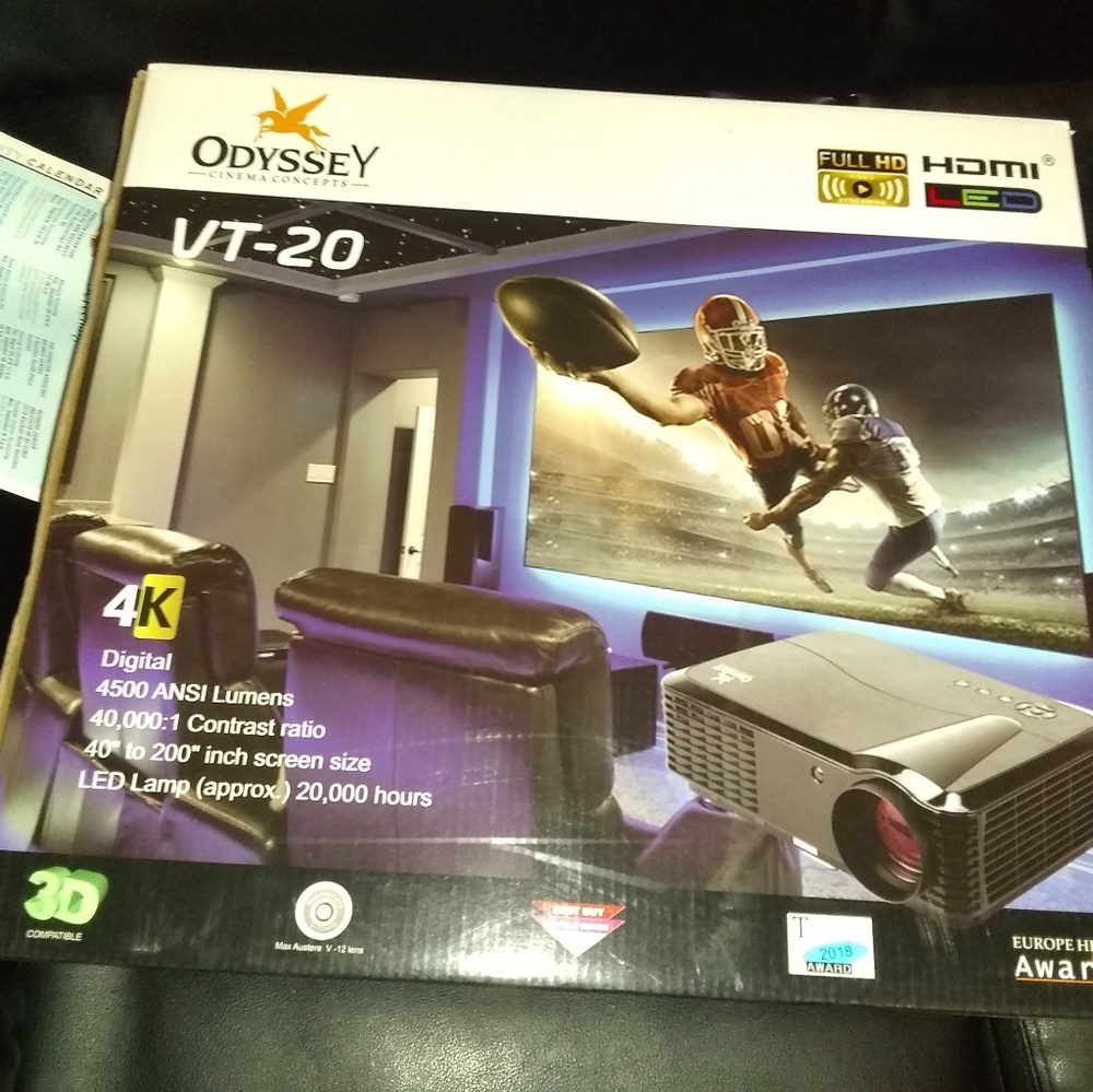 Odyssey home entertainment center with screen